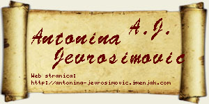 Antonina Jevrosimović vizit kartica